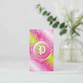 311ピンクのライムの砂糖のモノグラム 名刺 (スタンド正面)