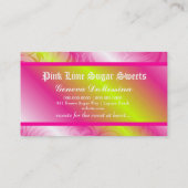 311ピンクのライムの砂糖のモノグラム 名刺 (裏面)