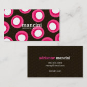 311ピンクのレトロの点 名刺 (正面/裏面)