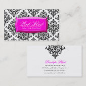 311ピンクの送風ダマスク織の派手なピンク 名刺 (正面/裏面)