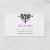 311ピンクの送風ダマスク織の派手なピンク 名刺 (裏面)