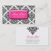 311ピンクの送風ダマスク織のHottのピンク 名刺 (正面/裏面)