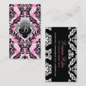 311ピンクの雲9のダマスク織 名刺 (正面/裏面)