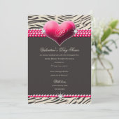 311ピンクの魅力的なハートのバレンタインデー 招待状 (スタンド正面)