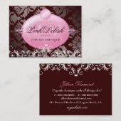 311ピンクのDelishのバージョン2チョコレート3.5 x 2.5 名刺 (正面/裏面)