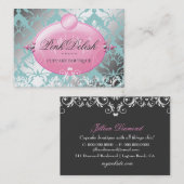 311ピンクのDelishのバージョン2ティール（緑がかった色） 3.5 x 2.5 名刺 (正面/裏面)