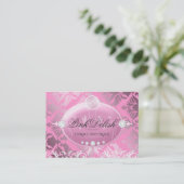 311ピンクのDelishのモノグラムのピンク3.5 x 2.5 名刺 (スタンド正面)