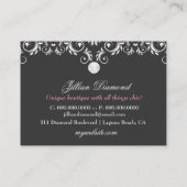 311ピンクのDelishのモノグラムのピンク3.5 x 2.5 名刺 (裏面)