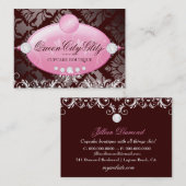 311ピンクのDelishのモノグラム|チョコレート3.5 x 2.5 名刺 (正面/裏面)