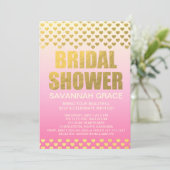 311ピンクグラデーションブライダルシャワーハート 招待状 (スタンド正面)