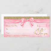 311ピンクフェイクグリッター贈与証 (正面/裏面)