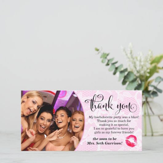 311ピンクホワイトレースバチェロレッテありがとう サンキューカード (スタンド正面)