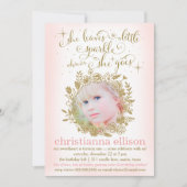 311ピーチ彼女葉は少し輝くフローラ 招待状 (正面)