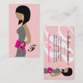 311ファッショニスタアポイントメント本のピンク暗いボブ 名刺 (正面/裏面)