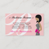311ファッショニスタアポイントメント本のピンク暗いボブ 名刺 (裏面)