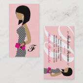 311ファッショニスタ粉私の鼻のピンクの黒い髪ボブ 名刺 (正面/裏面)