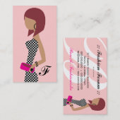 311ファッショニスタ粉私の鼻のピンク赤いヘッドボブ 名刺 (正面/裏面)