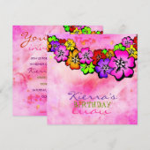 311フラワーシャワーレイ招待状|ピンクタイプ染料 招待状 (正面/裏面)