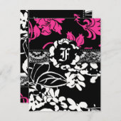 311フラワーフラウントピンク招待状 招待状 (正面/裏面)