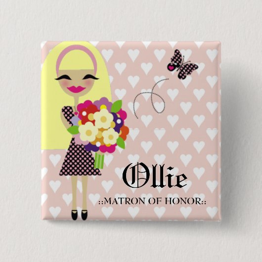 311ブライダルのパーティーPINの交換可能な毛 缶バッジ (正面)