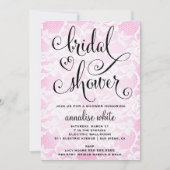 311ブライダルシャワーのピンクのレースのシャワーの招待状 招待状 (正面)