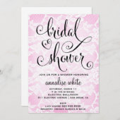 311ブライダルシャワーのピンクのレースのシャワーの招待状 招待状 (正面/裏面)