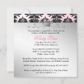 311ブラックベリーの大切なピンクのダマスク織|のベビーシャワー 招待状 (裏面)