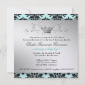 311ブラックベリーブルーダマスクブラックボウ|ベビーシャワー 招待状 (裏面)