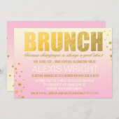 311ブランチのでシャンペンのピンクのグラデーション 招待状 (正面/裏面)