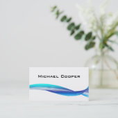 311プロフェッショナルウェーブビジネスカードブルーホワイト 名刺 (スタンド正面)