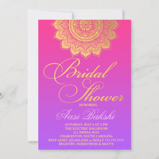 311ヘンナピンクパープルグラデーション 招待状 (正面)