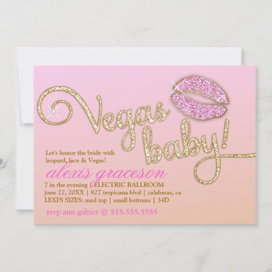 311ベガスベビーグリジーキスメタリック 招待状 (正面)