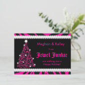 311ホットピンクゼブラ宝石で飾られた木 シーズンカード (スタンド正面)