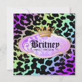 311ボディティックレオパードダマスクアメジストレインボー 招待状 (正面)