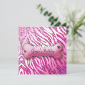 311ポッシュプーチ誕生日招待状グリッターゼブラ 招待状 (スタンド正面)