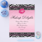 311メイクアップフライヤーヘアサロンゼブラリップレースピンク チラシ (シングル)