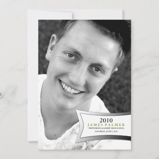 311モダンな卒業の発表|の招待状 招待状 (正面)