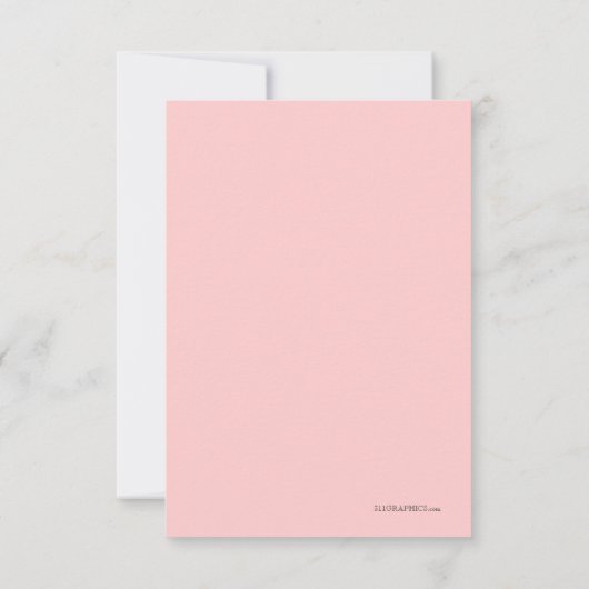 311モモのルクスのピンクのブライダルシャワー 招待状 (裏面)