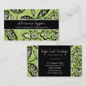 311ライムの花柄のヴィンテージ 名刺 (正面/裏面)