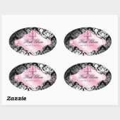 311ラグジュアリーケーキダマスクシマー 楕円形シール (シート)