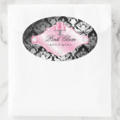 311ラグジュアリーケーキダマスクシマー 楕円形シール (バッグ)