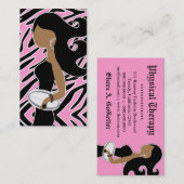 311ラグビーのファッショニスタきらきら光るなピンクのシマウマ 名刺 (正面/裏面)