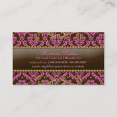 311ラズベリーのMacaroonのダマスク織 名刺 (裏面)