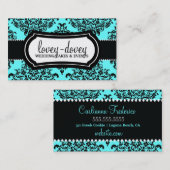 311ラブラブダマスクターコイズブルー 名刺 (正面/裏面)