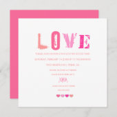 311ラブ·ハートの列|白 招待状 (正面/裏面)