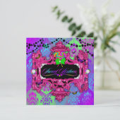 311ワンダーランドピンクスイート16メタリック金ゴールド 招待状 (スタンド正面)