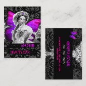 311ヴィンテージの蝶美しいのいかりの紫色のピンク 名刺 (正面/裏面)