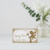 311ヴィンテージの魅力的で白いスプレーのタンの女の子のグリッター 名刺 (スタンド正面)