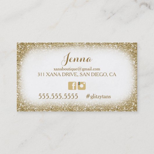 311ヴィンテージの魅力的で白いスプレーのタンの女の子のグリッター 名刺 (裏面)