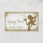 311ヴィンテージの魅力的で白いスプレーのタンの女の子のグリッター 名刺 (正面)